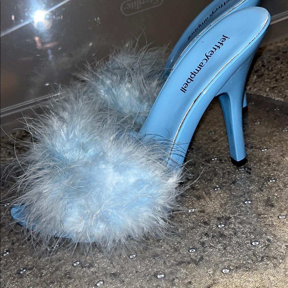 Jeffrey Campbell Blue Marabou Heels - Picture 4 of 4